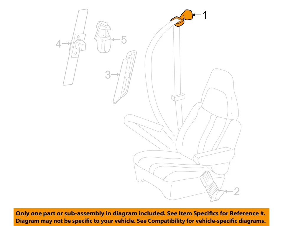Used Front Right Seat Belt Front fits: 2017 Chevrolet Express 2500 van passenger - Imagem 3 de 4