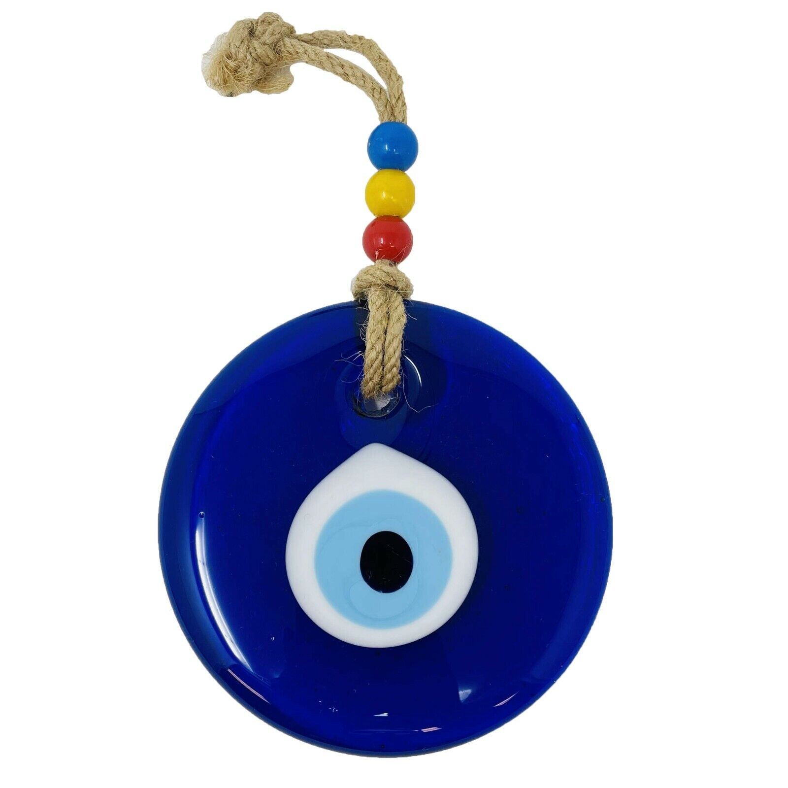 Turkish Handmade Blue Evil Eye Lucky Amulet Protection Wall Hanging Decor 4.5"