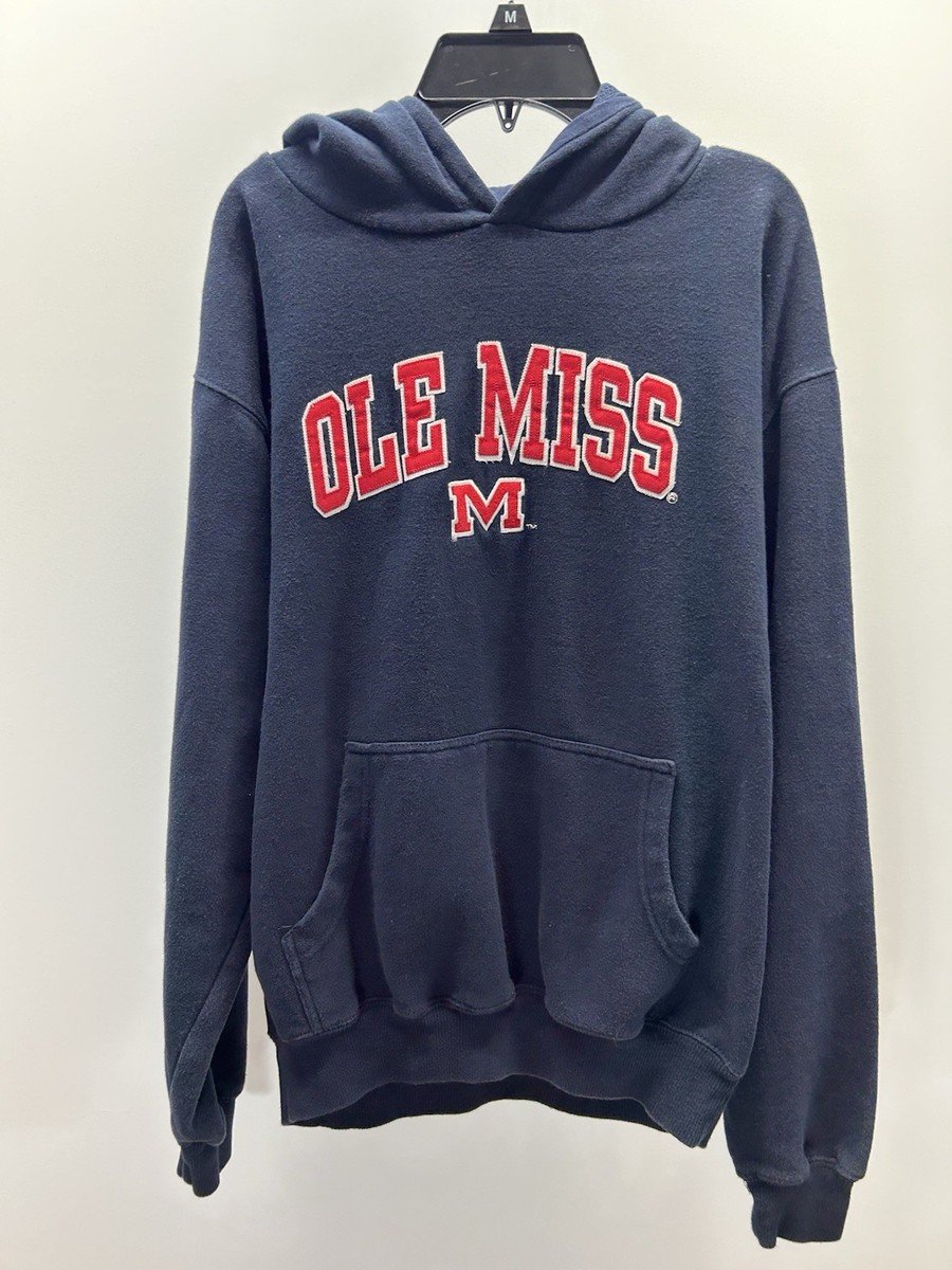 Old Varsity Brand Hoodie XLarge Blue Ole Miss Pullover