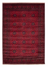 Traditional Hand-Knotted Geometric Area Rug 6'10" x 9'8" Oriental Wool Carpet