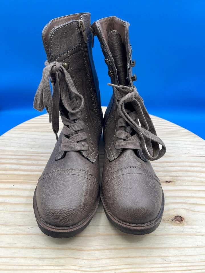 Botas al Tobillo Rampage Moda Jiminny Para Mujer Talla 6M Marrón Imitación Cuero Ajustables Foto 2 de 4