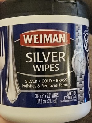 Weiman Jewelry Polish Cleaner, Tarnish Remover Wipes For Silver & Gold, 20 Wipes