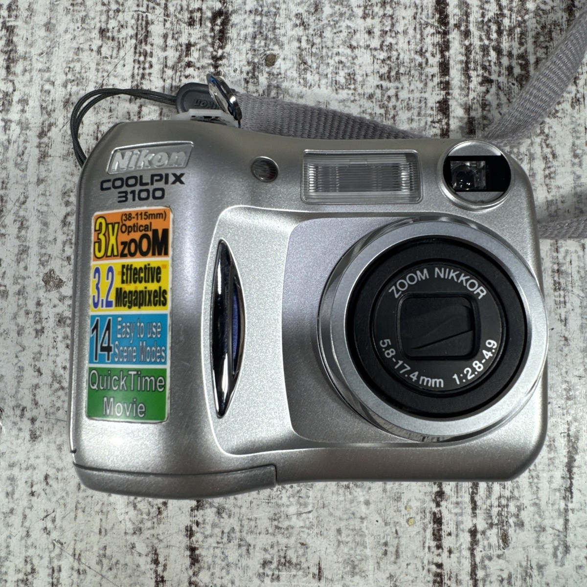 Nikon Coolpix E3100 Silver Digital 3.2mp 3 X Zoom Camera With