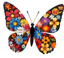 Butterfly with Floral Design Vinyl Sticker for Cars, Laptops, Windows Walls 2