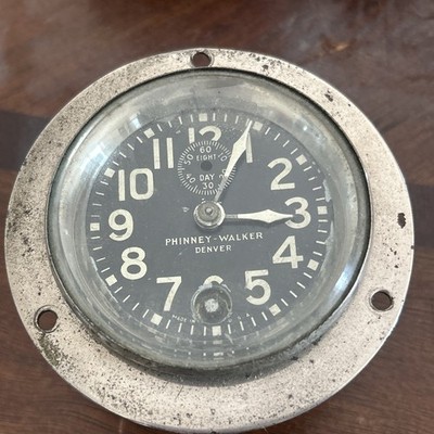 Antique Phinney  Walker Co. Keyless Clock Eight Day Rim Wind Circa Early 1900s