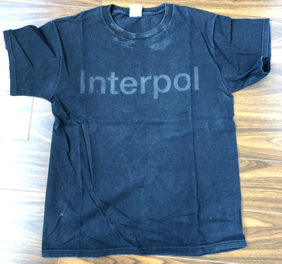Vintage Interpol Band T-Shirt Fruit of the Loom Tag M Black Indie Rock 2000s