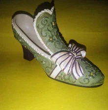 Victorian Style High Heel Shoe with Rhinestones