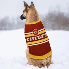 sh6 Pets First NFL Dog Sweater Warm & Cozy Knit Sweater Kansas City Chiefs XS
