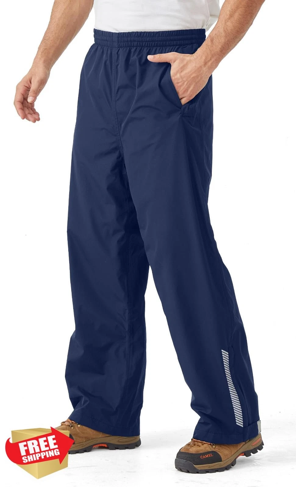 EIGIOO Rain Pants Navy Large/28" Inseam Waterproof