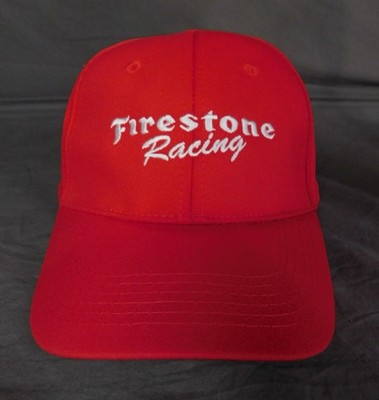 Embroidered Red Firestone Racing Strap Back Baseball Hat