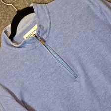 Mizzen Main Sweater Mens XL Blue Quarter Zip Pullover Performance Stretch Tech