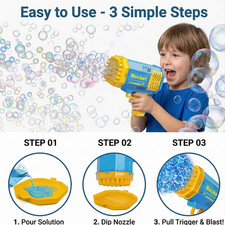 Bubble Gun Bazooka Bubble Machine Gun 40 Hole Bubble Blaster