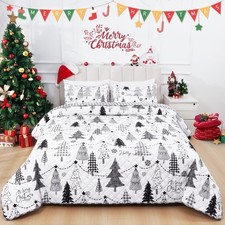 Christmas Quilt Set King, 3 Pieces Reversible Bedding Set with 2 Pillow Shams...