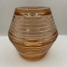 Vintage Anchor Hocking Fairy Lamp Ribbed Pink Depression Glass Art Deco HTF EUC