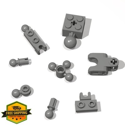 100pc Black Ball Joint Plate Bulk 8 Sizes Building Blocks