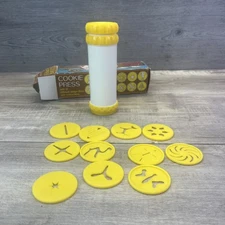 J.S.N.Y. Cookie Press NR 9747 w/ 12 Design Discs Made in Hong Kong Vintage