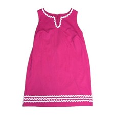 Talbots Hot Pink Sleeveless Rickrack-Trim Ponte Shift Dress Women's 16W Petite 