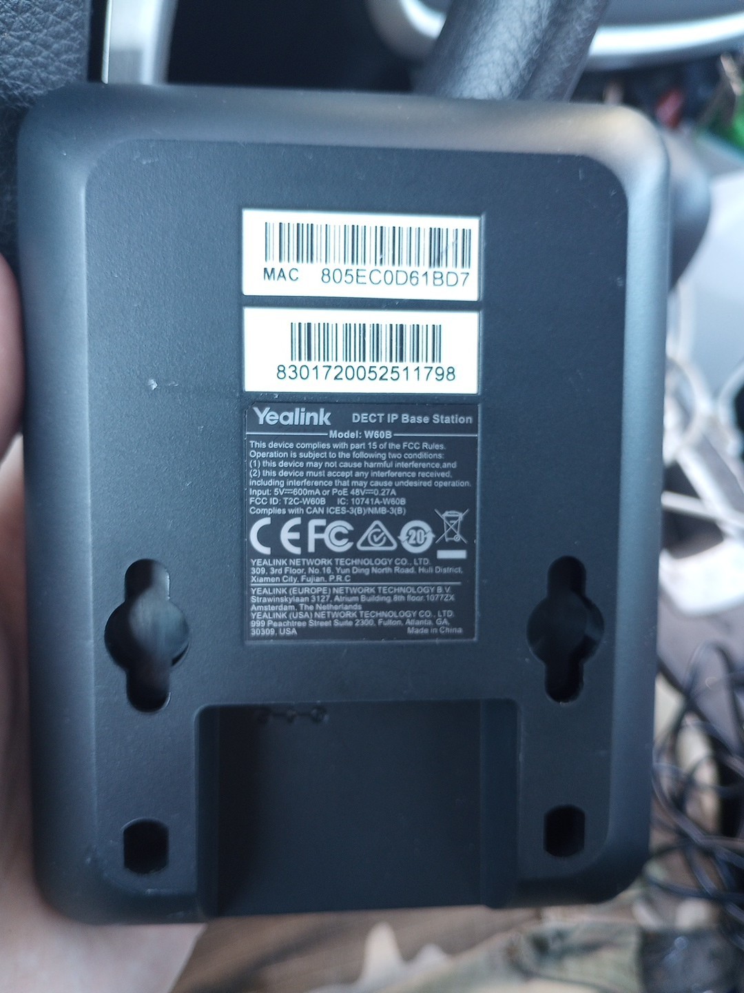 Yealink W60B DECT IP Base Station (Standalone - PoE Powered) - No Handset