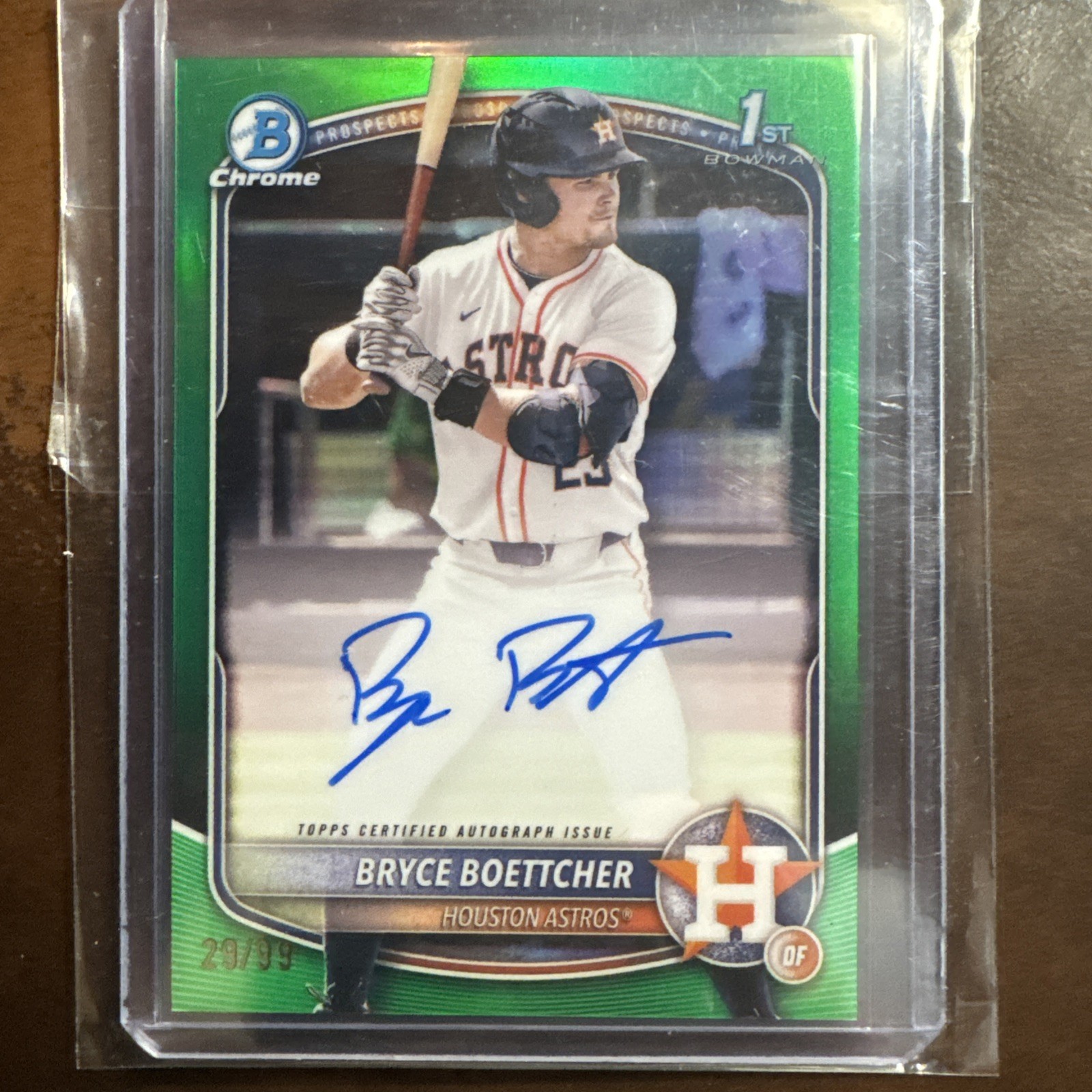 2025 Bowman Chrome 1st Prospects True Green Auto /99 Bryce Boettcher CPA-BB