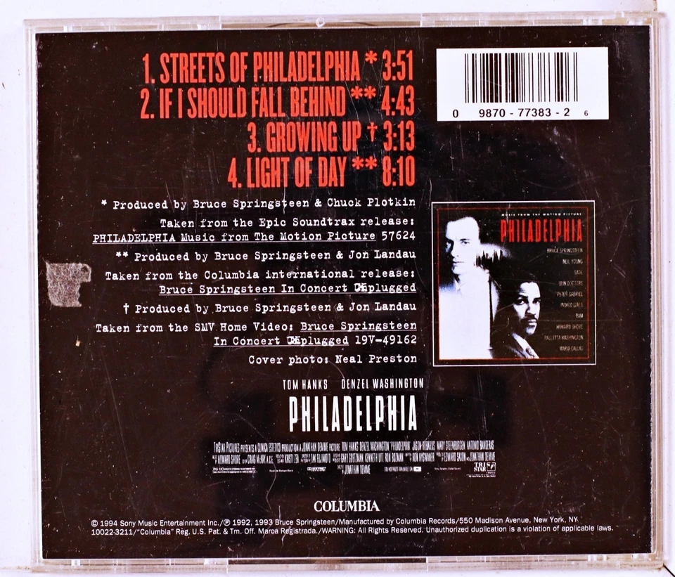 Bruce Springsteen - Streets of Philadelphia (CD 1994) - Image 2 of 2