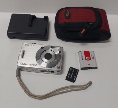 Sony Cyber-shot DSC-W50 6.0MP Digital Camera - Silver W Charger, & Battery  PLUS