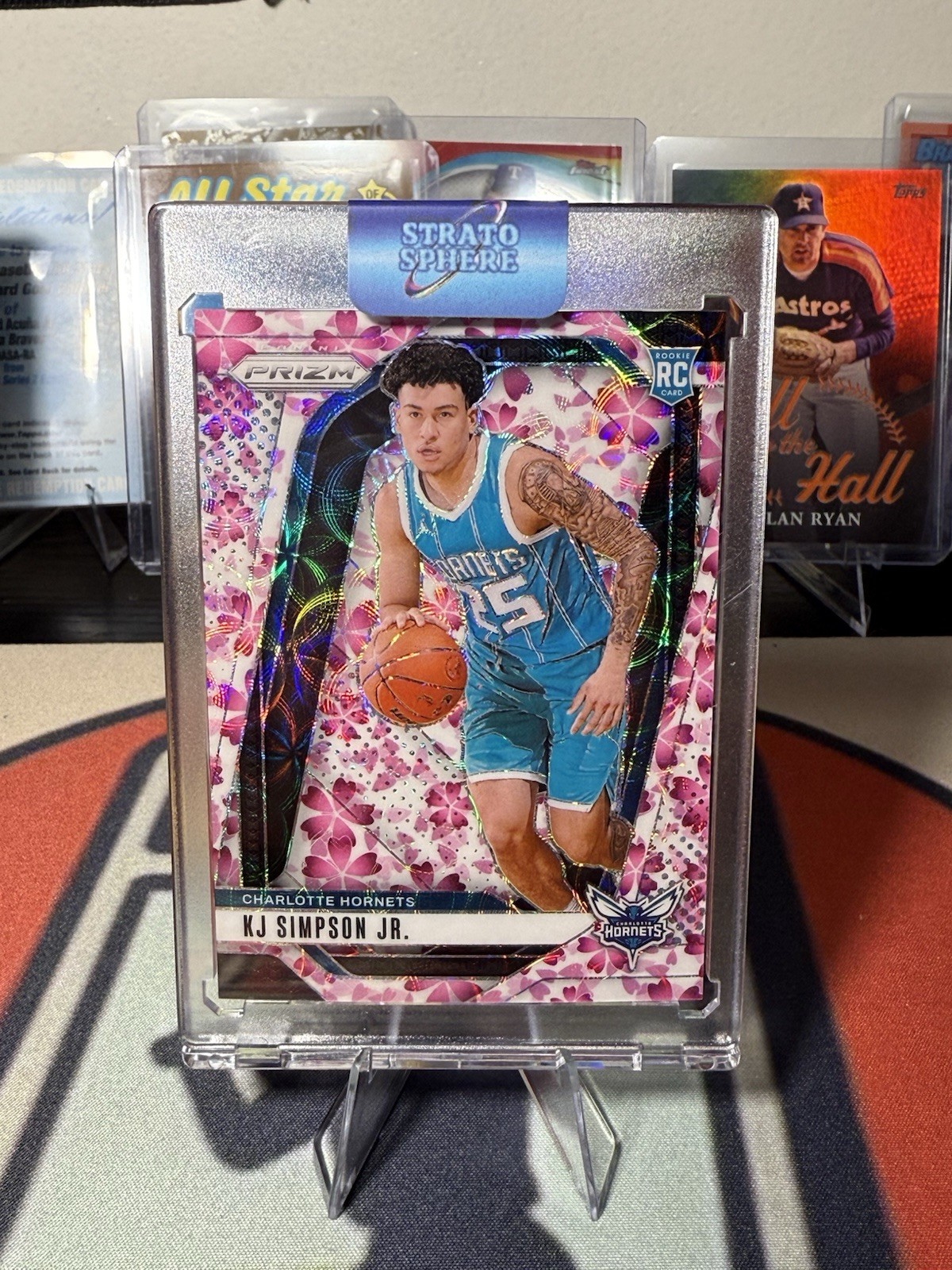 2024-25 Panini Prizm - KJ Simpson Jr. #247 Choice Cherry Blossom Prizm /20 (RC)