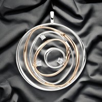 AnhäNger 925 Sterling Silber Bicolor Vergoldet 3 Zirkonia SilberanhäNger