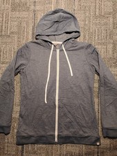 Eddie Bauer Women's Size Medium Blue Fleece Full Zip Hoodie Jacket Outdoor