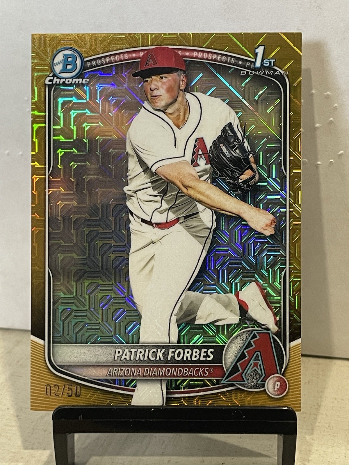 2025 Bowman Draft - Patrick Forbes 1st Gold Mojo Refractor /50 - Diamondbacks