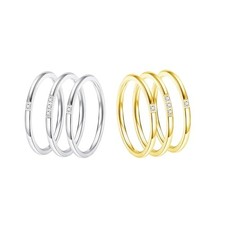 Women's Stackable Ring Set of 6 piece Gold Silver Ring, featuring cute and 7