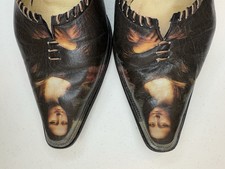 ICON Wearable Art Shoes Mona Lisa Leonardo Da Vinci Mules Womens 5 1/2 Leather