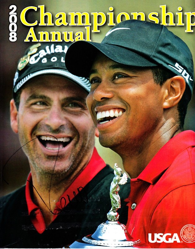 Rocco Mediate autographed signed 2008 US Open Annual golf magazine (Tiger Woods)