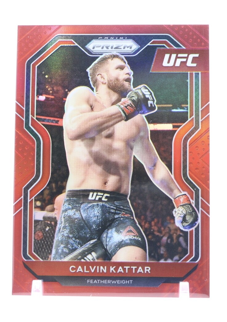 2021 Panini UFC Prizm Calvin Kattar RED Prizm Card #58 #/275 Debut Edition
