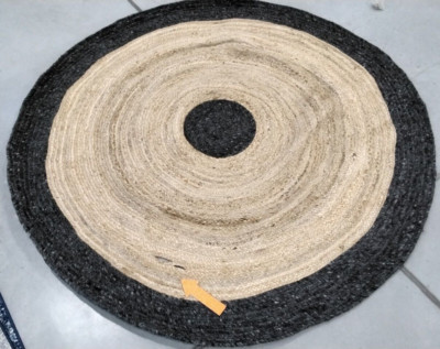 BLACK / GOLD 6' X 6' Broken Thread Rug, Reduced Price 1172722476 BRD910Z-6R