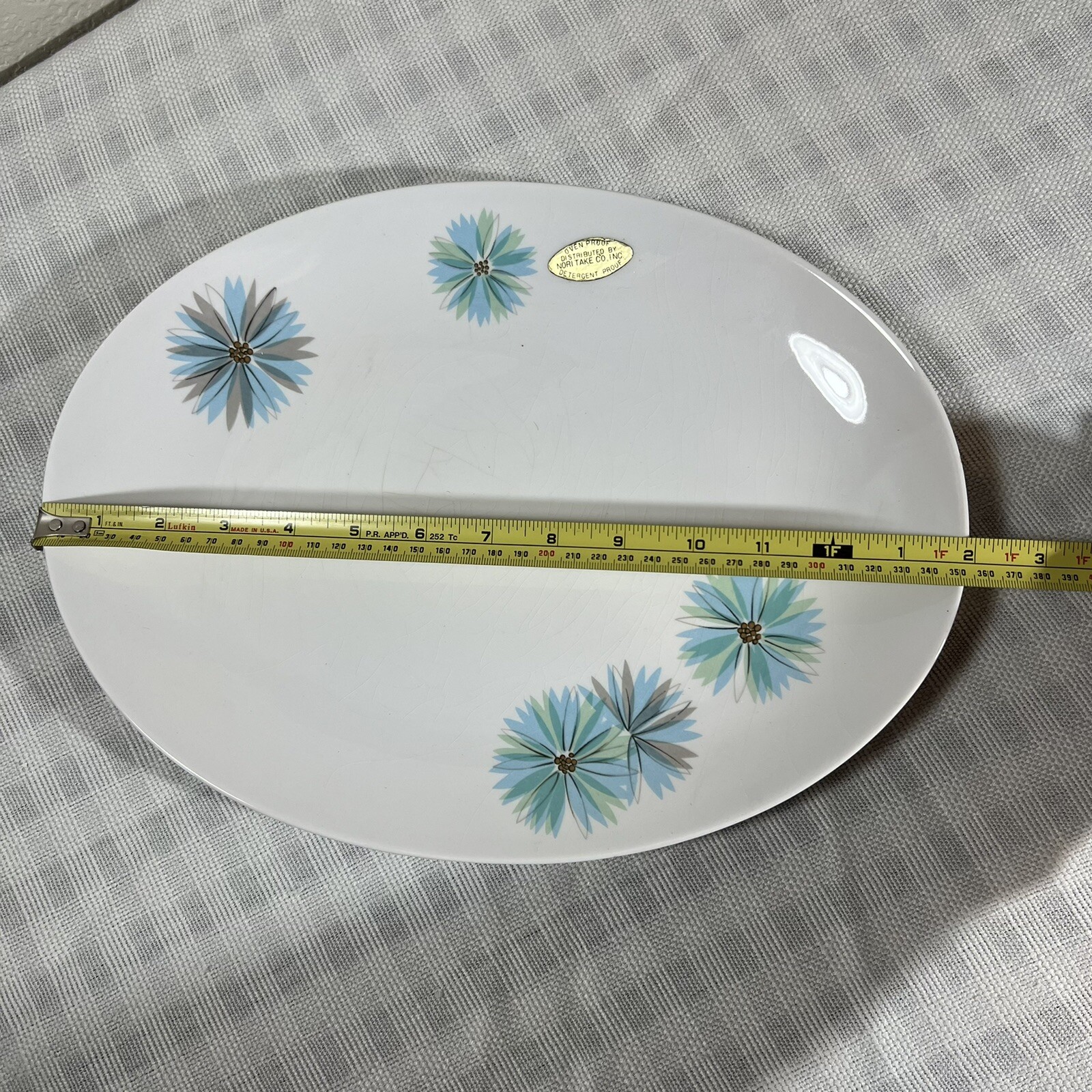 Mid Century Ironstone Kokura Ware Gay Dawn 2250 Serving Platter Aqua