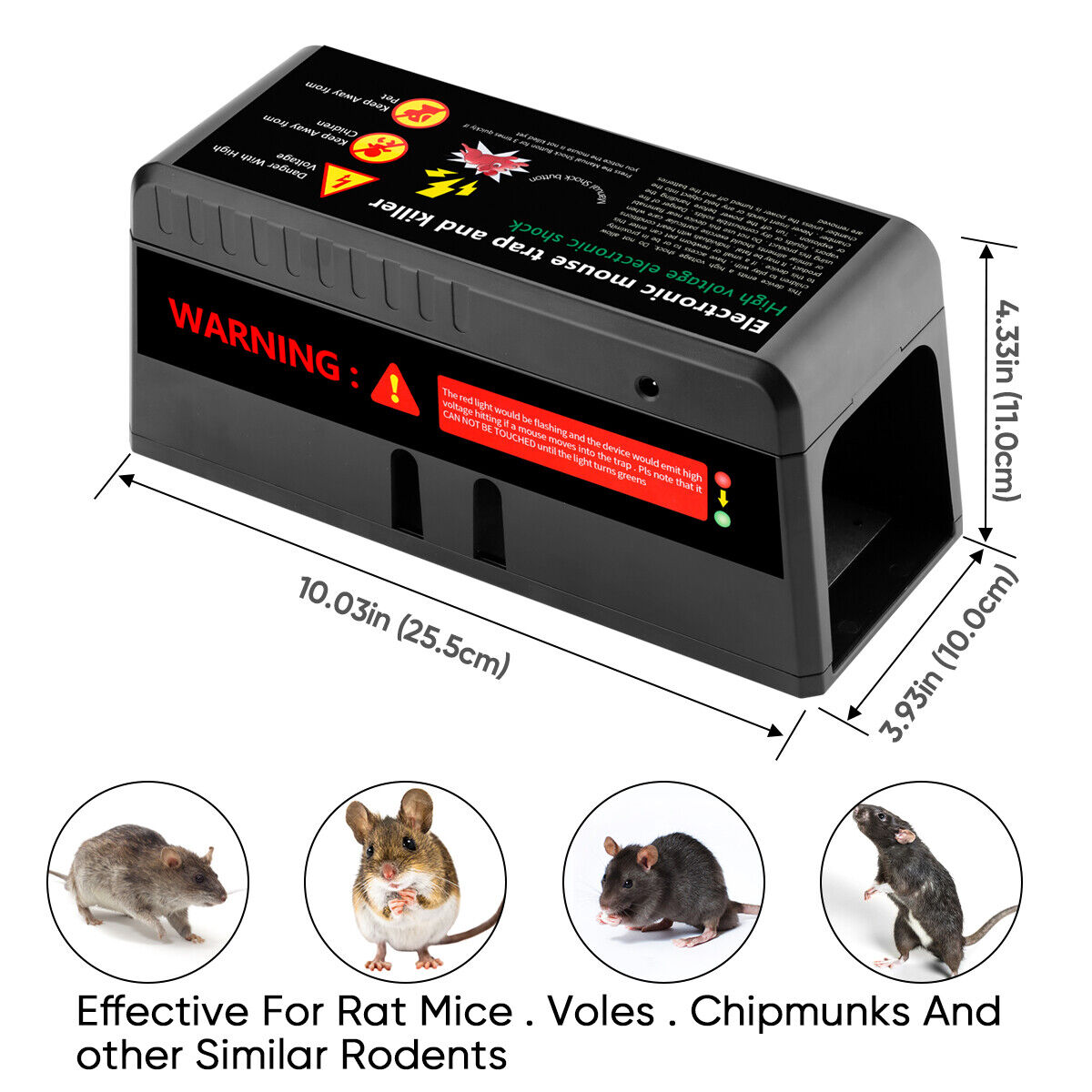 Electric High Voltage Shock Mouse Rat Trap Rodent Trap Cage Killer Rejector  For Garden Home Pest