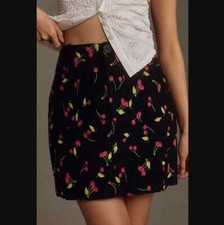 New women's XL Maeve x Anthropologie The Colette skirt mini edition Navy cherry