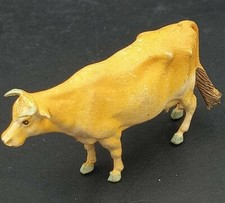 BRITAINS LTD MODEL ANIMAL FIGURE LONG BROWN COW FARM BULL MADE IN ENGLAND 3in