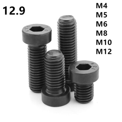 Black 12.9 Steel Low Cap Head Hexagon Socket Screws M4 M5 M6 M8 M10 M12