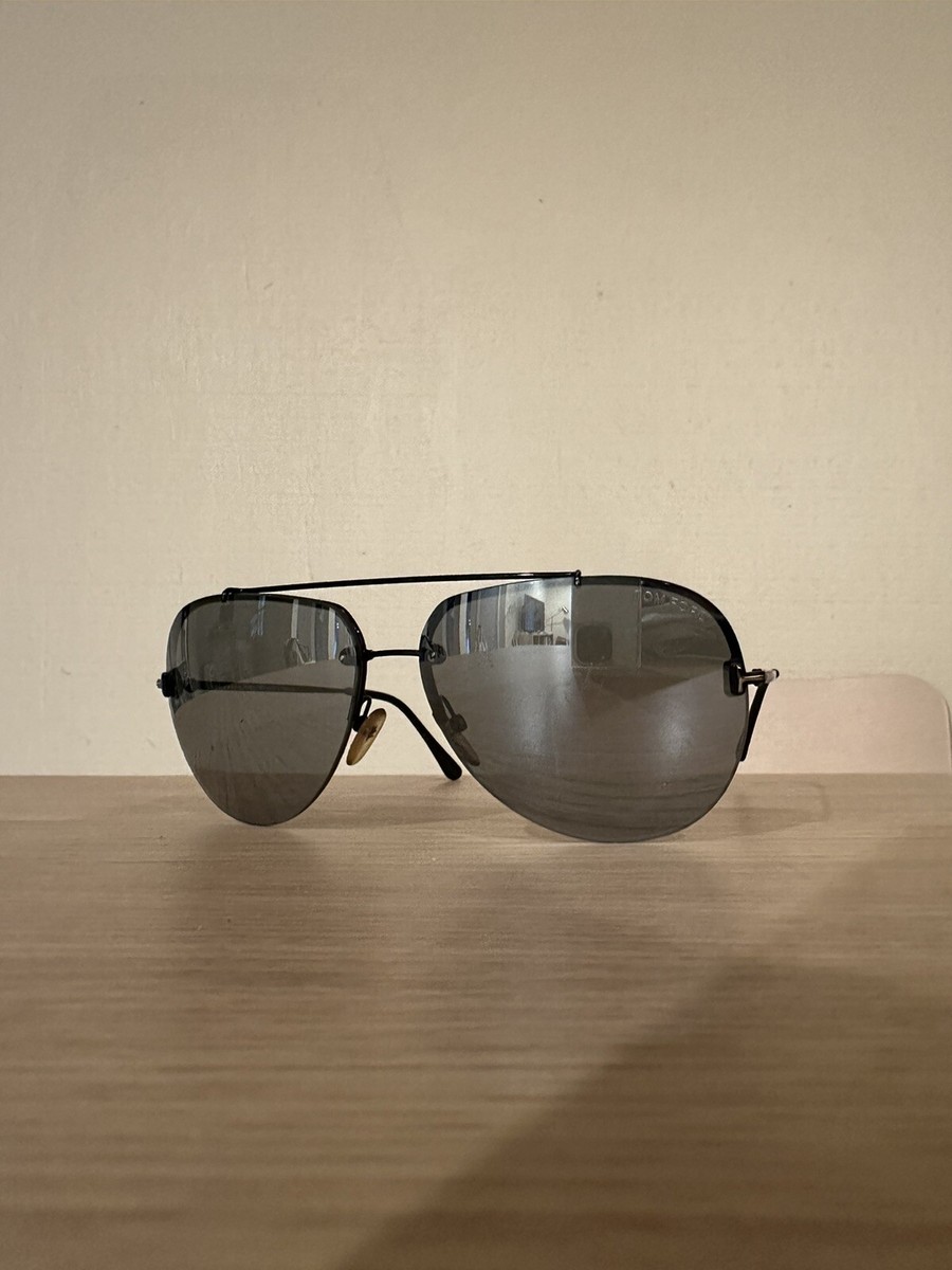 Tom Ford Black Aviator Sunglasses with Cream Case Tom Ford Aviator Sunglasses with Case – Love Street Vintage main image 2