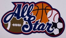 Sports - All Star - Handmade Paper Piecing Scrapbook Embellishment Die Cuts