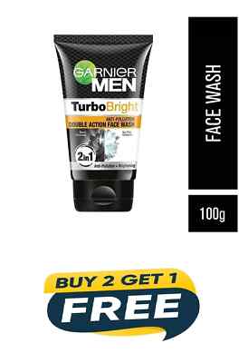 Garnier Men Turbo Bright FACE WASH FAST DISPATCH FRESH STOCK BUY 2 GET 1 FREE