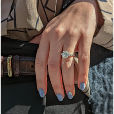 Engagement Lab Grown Ring 18k White Gold Diamond IGI Round 3.40 Carat Size 5 6