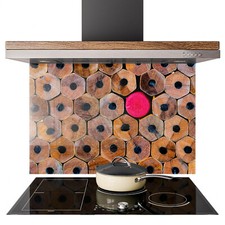 Glass Splashback Kitchen Tile Cooker Panel ANY SIZE Pencil Pattern Crayon 0777