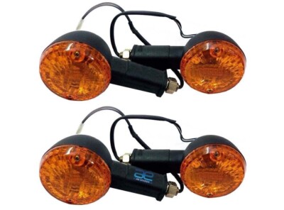 Front & Rear Indicator Assembly Black Fit For Royal Enfield Classic 350cc 500cc