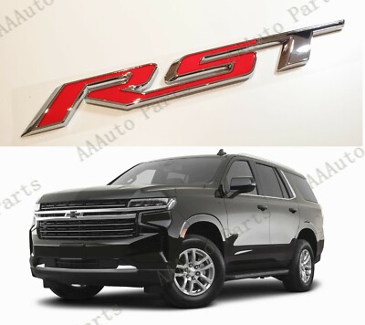 1PC Rear Tailgate RST Emblems Chrome Red Fit 2019-2022 Chevrolet Tahoe Suburban