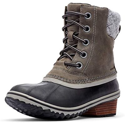 Sorel Women's Slimpack Lace II Waterproof Insulated Boot Gray/Black Size 6M