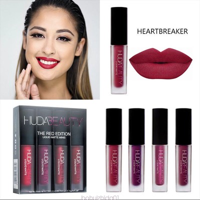 4 Pcs Beauty Waterproof Longue Durée Mat Rouge à Lèvres Maquillage Lipstick Huda Ebay