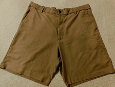 CHAPS MENS BEIGE SIZE 38 POLYESTER FLAT FRONT DRESS SHORTS C4010
