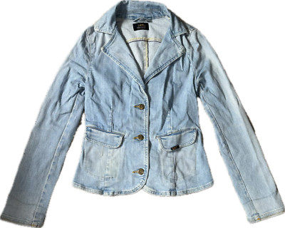 Lee Jeansjacke Gr. S Blau Damen Blazer Truckerjackett Denim Jacke Edel